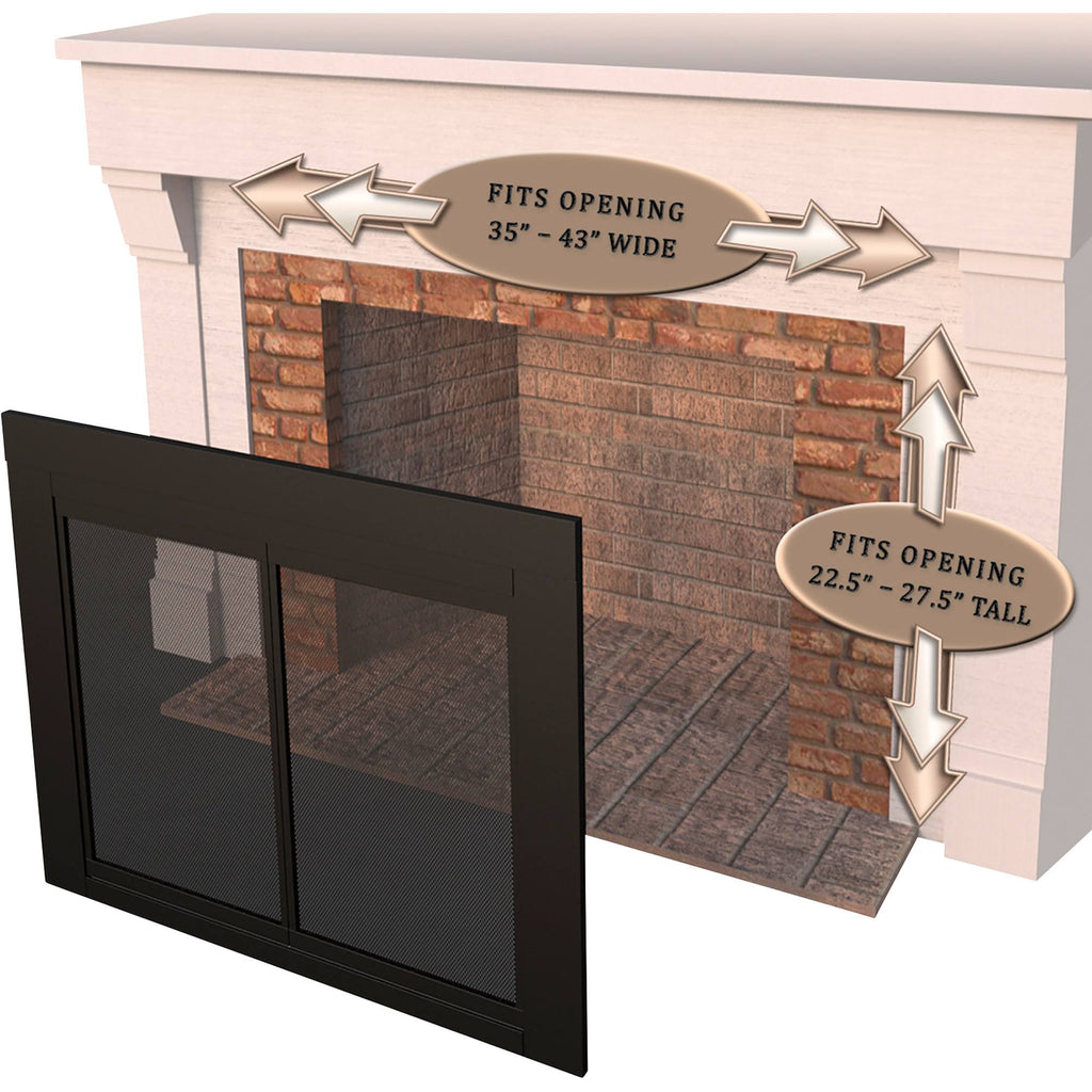 Black Fireplace Glass Door T228