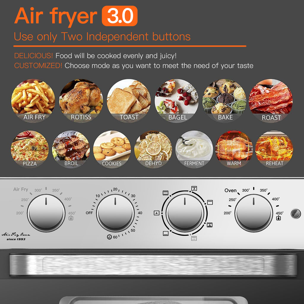 7-In-1 Air Fryer Toaster Convection Oven Combo 24 Quart T228