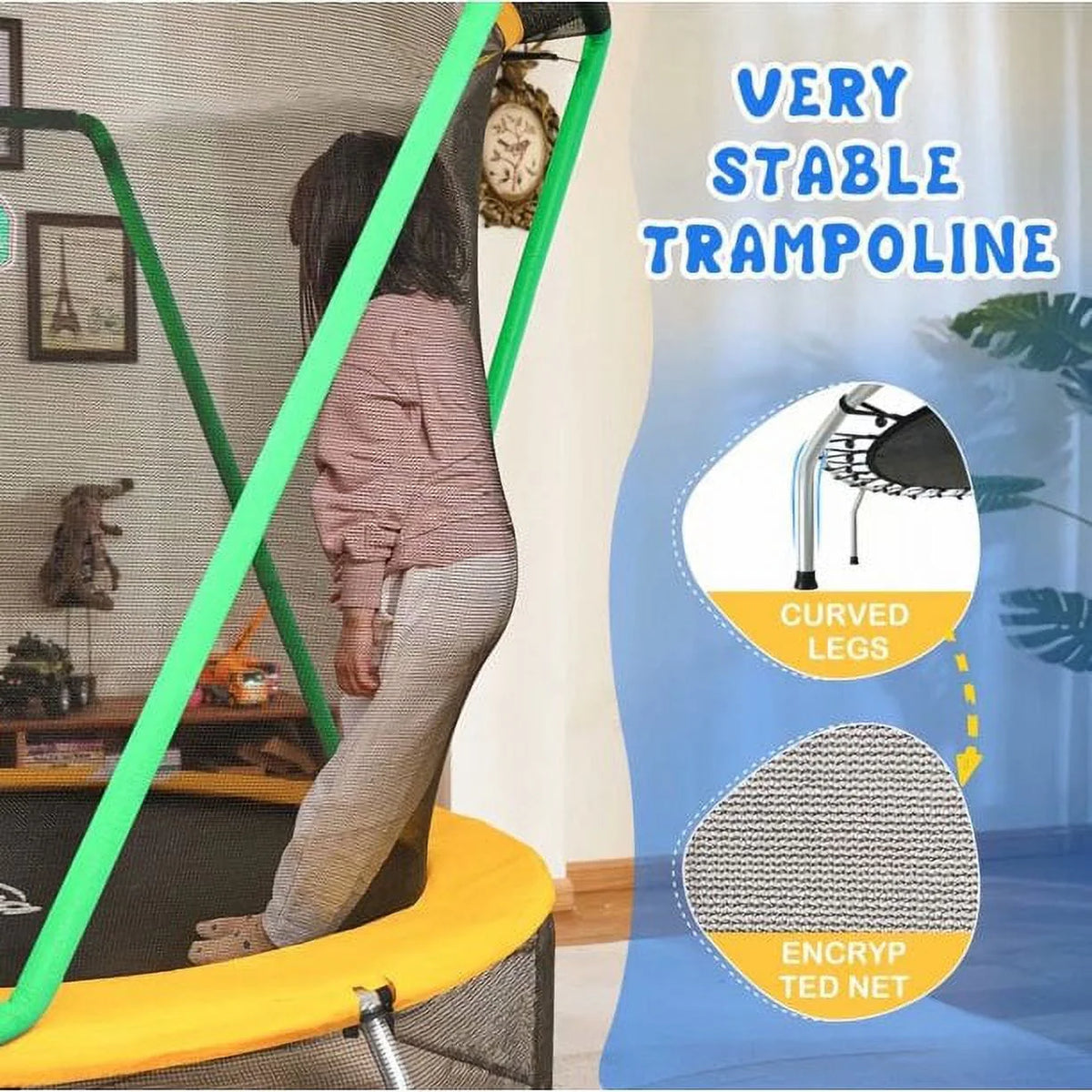 Small No-Gap Trampoline with Basketball Hoop I351