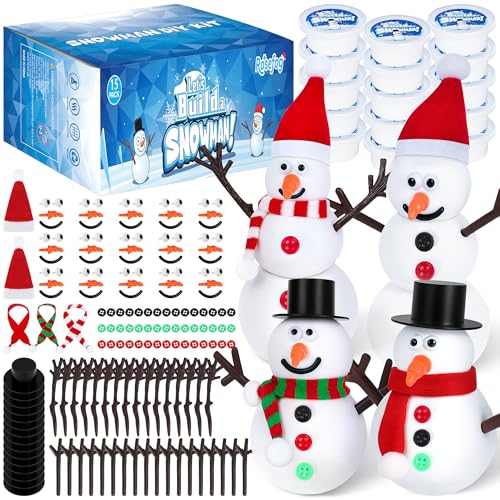 120 Pack Christmas Crafts DIY Snowman Making Kit with Air Dry Clay E146