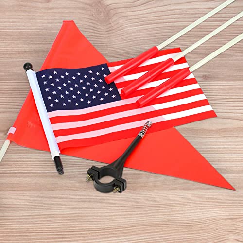 6 Foot Heavy Duty Fiberglass Bike Flag Pole with Tear-Resistant Polyester Flag D743115