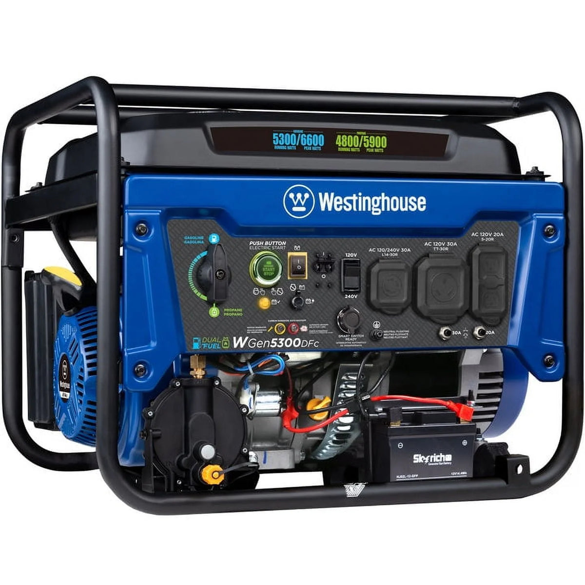 6600 Peak Watt Dual Fuel Portable Generator with Remote Electric Start X8942