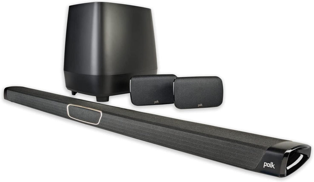 Black Home Theater Surround Sound Bar with Wireless Subwoofer and Two Speakers L576080