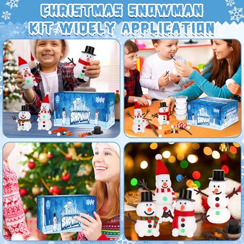 120 Pack Christmas Crafts DIY Snowman Making Kit with Air Dry Clay S451