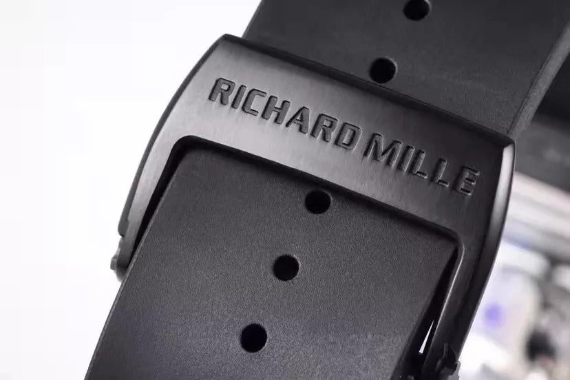 Skull Black Dial Black Bezel Black Rubber Strap Tourbillon R358