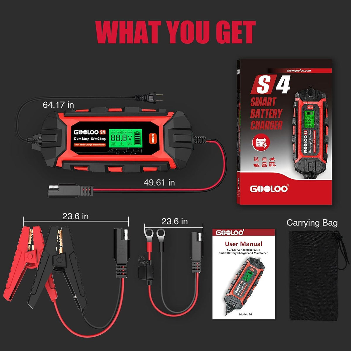 6V/2A and 12V/4A Smart Car Battery Charger R342
