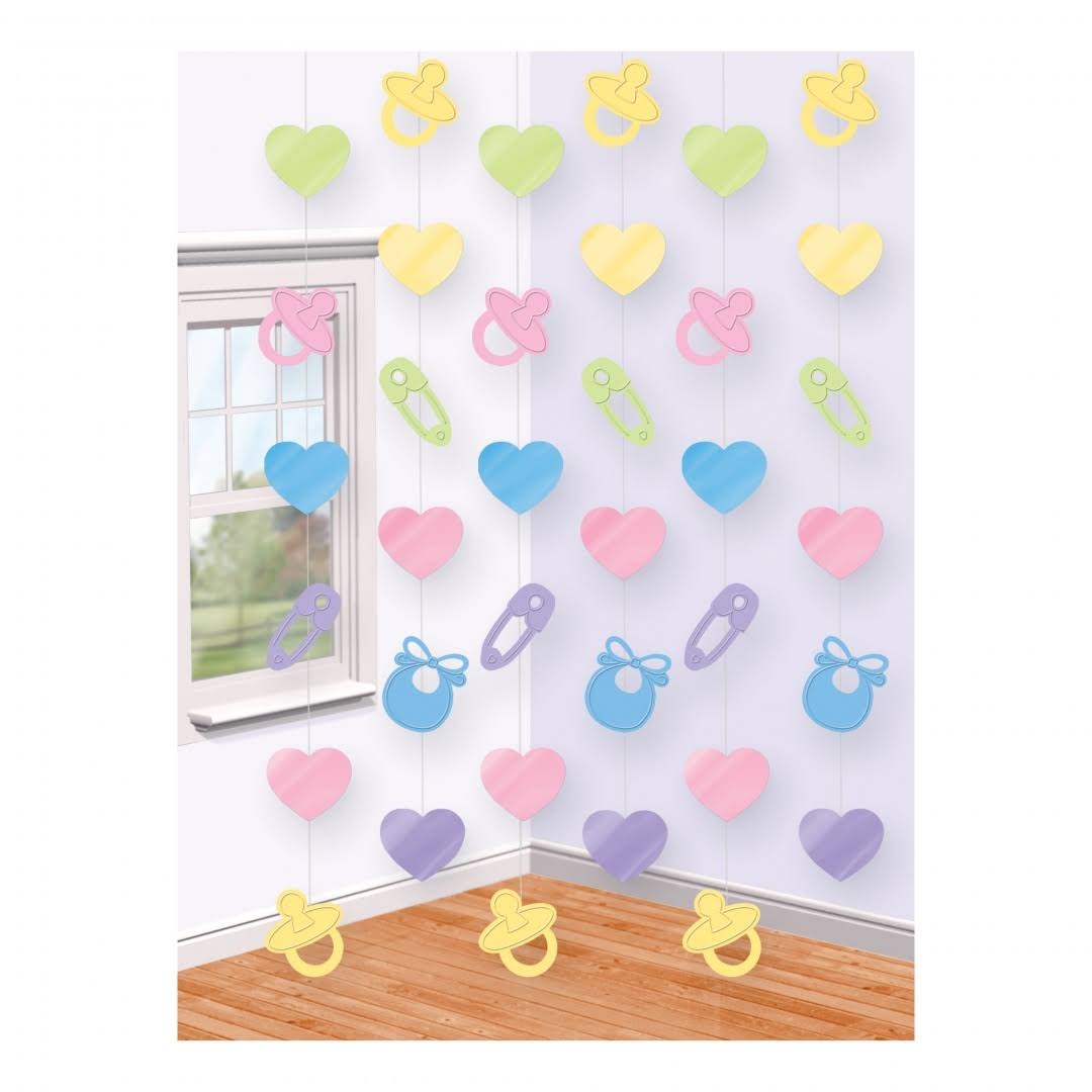 Baby Shower Hanging String Decorations, Pack of 6 J637