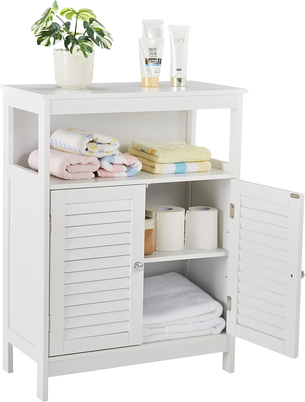 White Storage Cabinet with Two Doors A21631