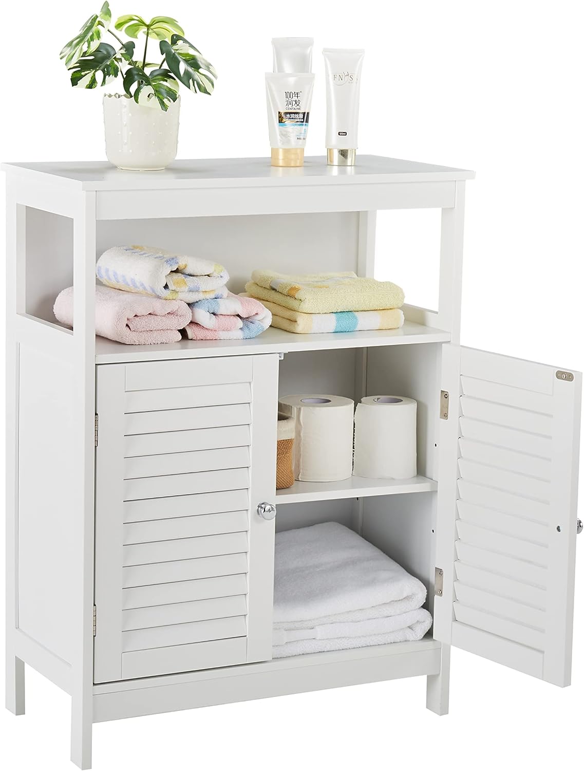 White Storage Cabinet with Two Doors A21631