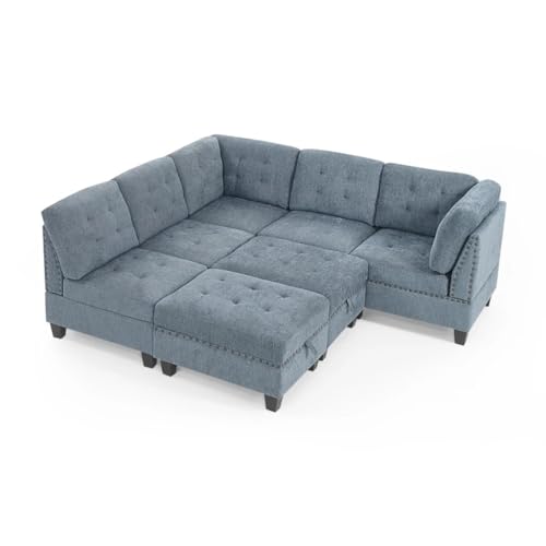L Shape Chenille Modular Sectional Sofa I371