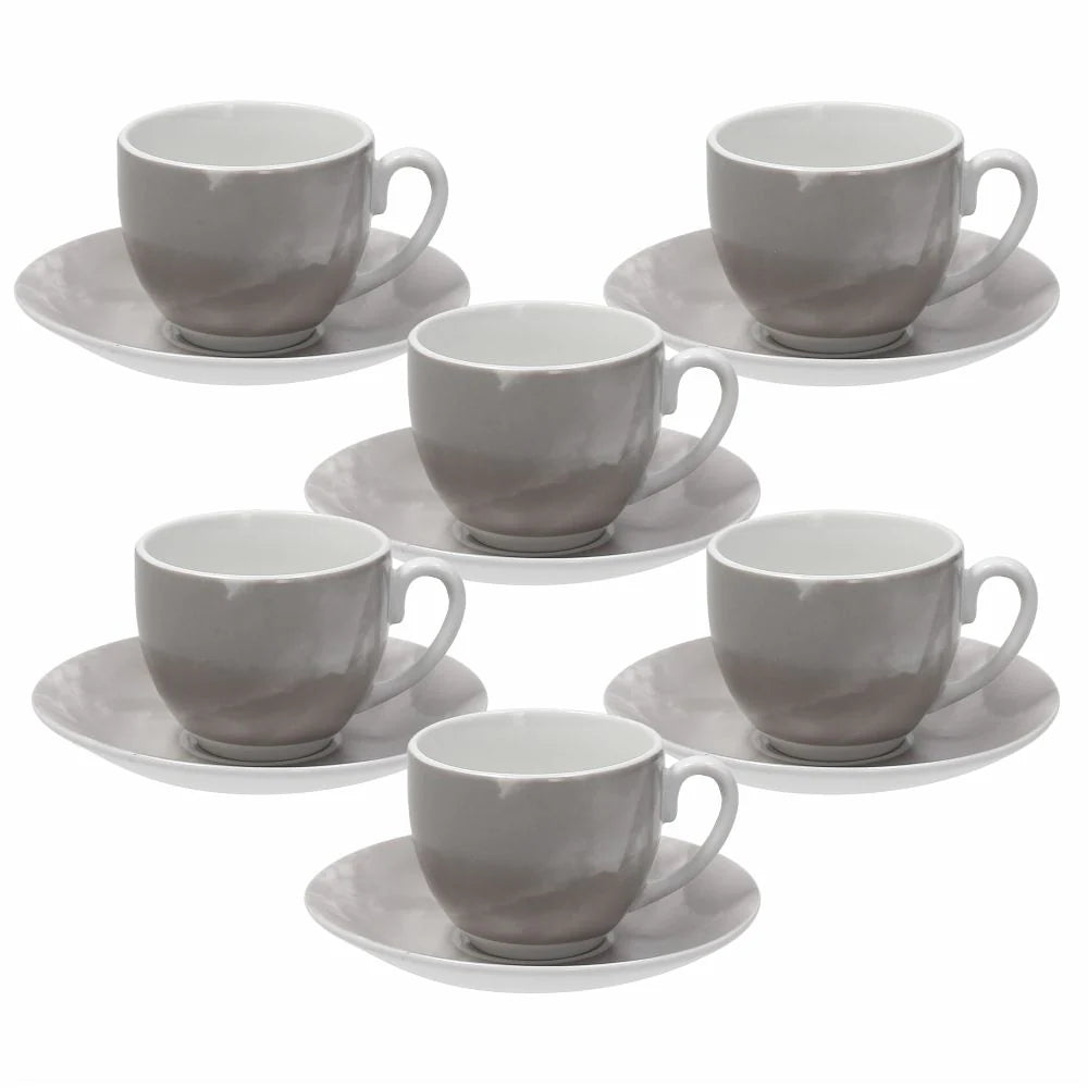 Beige Cup & Saucer Set of 6 P10308
