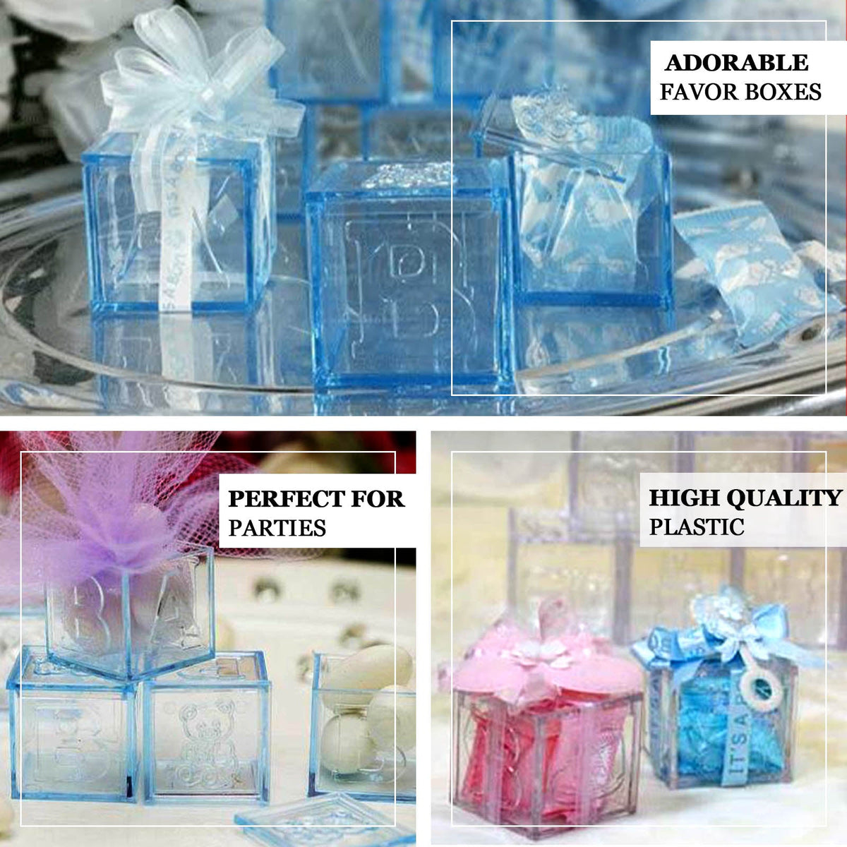 2" Clear Fillable Baby Blocks - 12/pk J2079