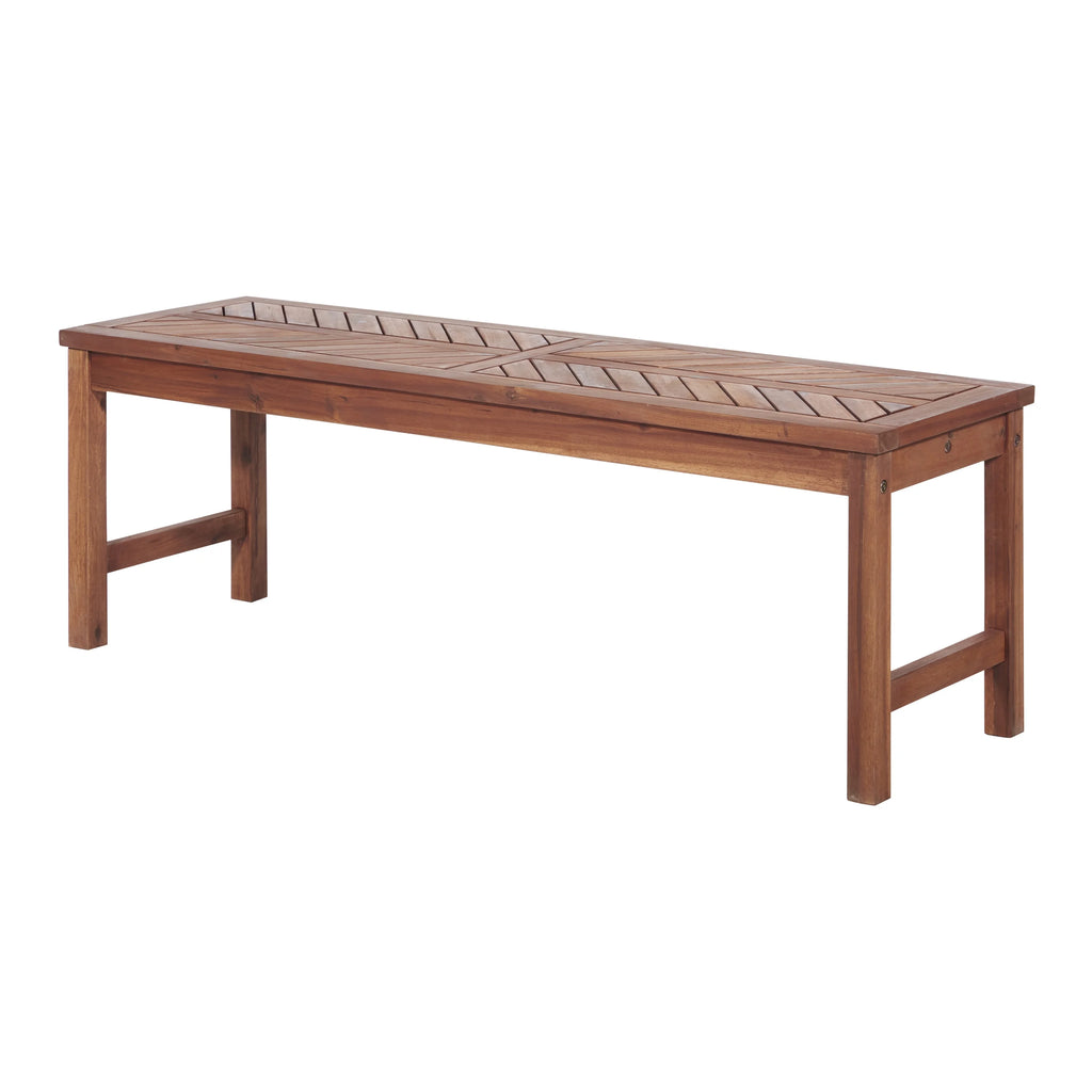 Brown Acacia Wood Bench O716