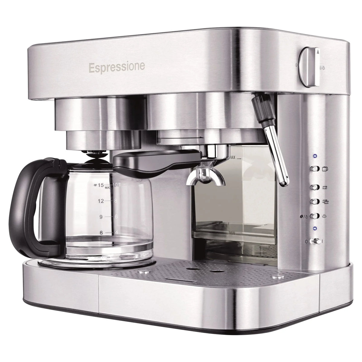 Stainless Steel Espresso Machine & 10 Cup Drip Coffee Maker I7660