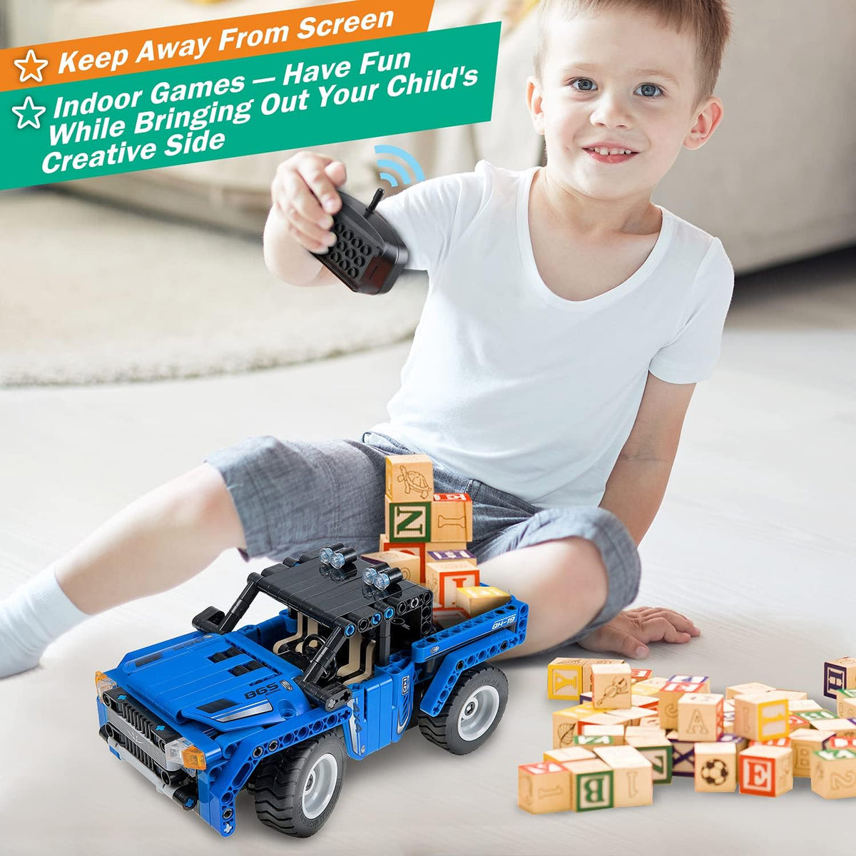 STEM Building Toys 2-in-1 Remote Control Car Building Kits S318