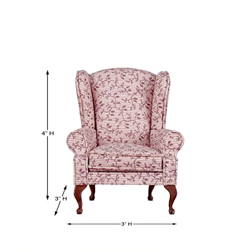 1:12 Scale Miniature Queen Anne Accent Chairs (Purple) K813