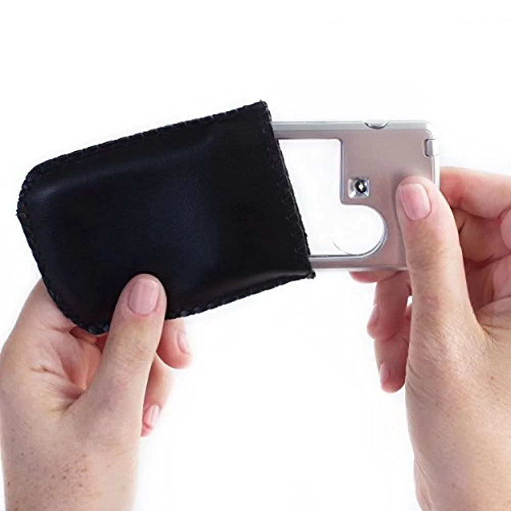 Pocket Magnifier with Light Bundle - 2 Pocket Magnifying Glasses, 3X Lighted Magnifying Glass, 6X Magnifying Lens Loupe Y5437
