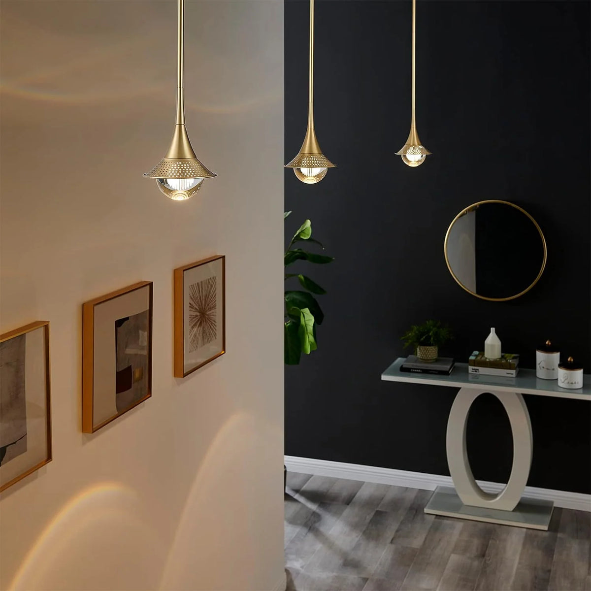 Gold Crystal Pendant Lights with Shade Q766319