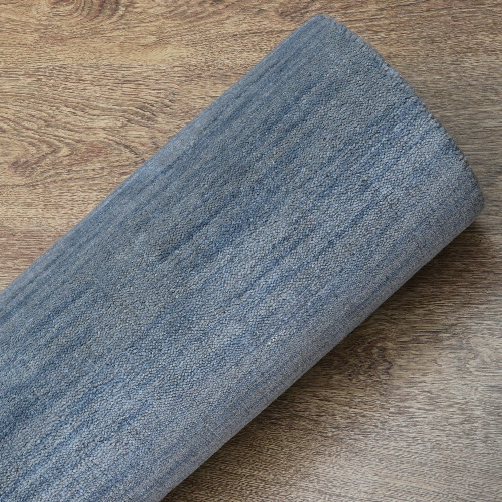 Hand Knotted Wool Area Rug, 3'x5', Light Blue H107