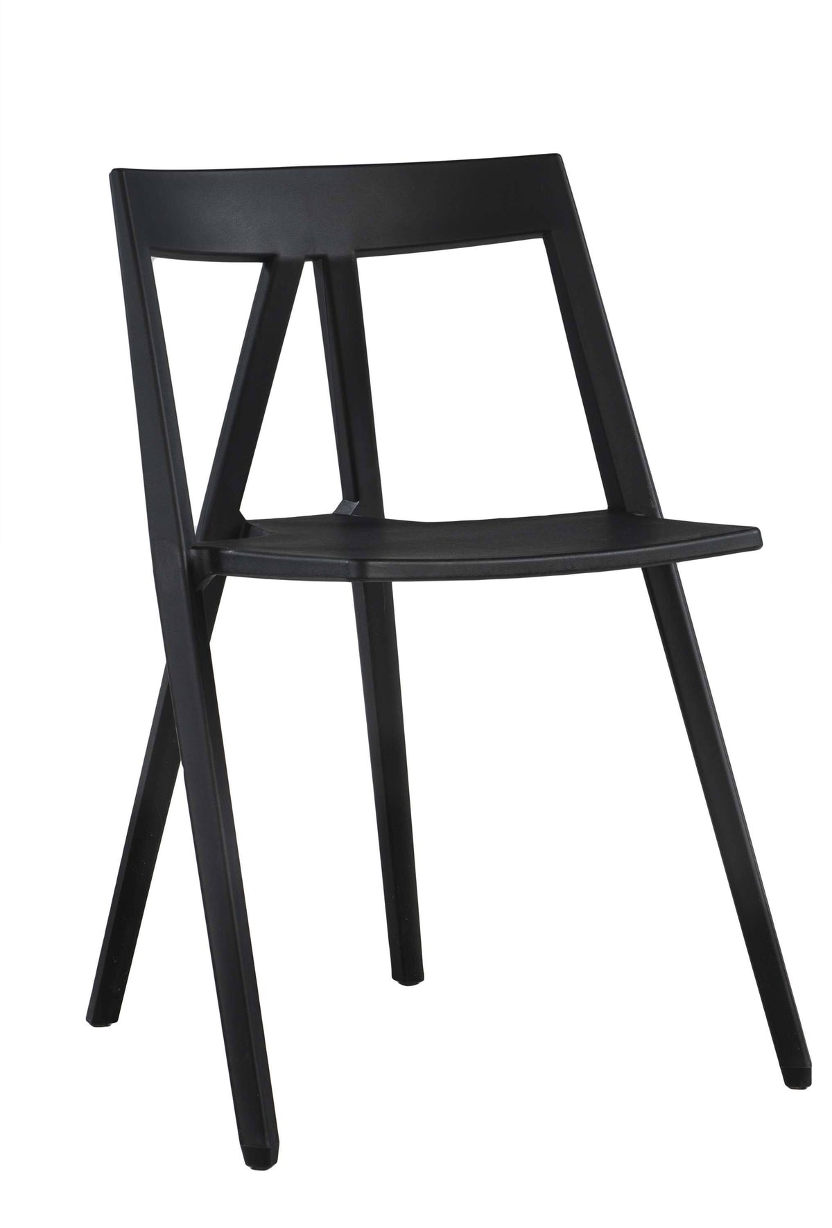 Black Polypropylene Stackable Dining Chair N594347