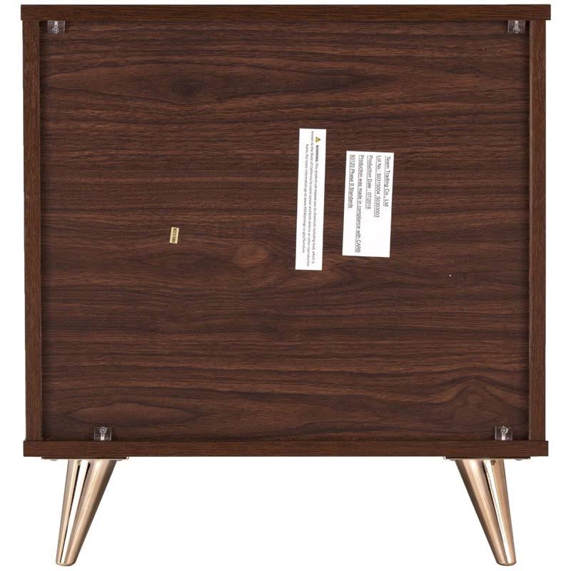 Walnut Bedside Table with Drawers H14454