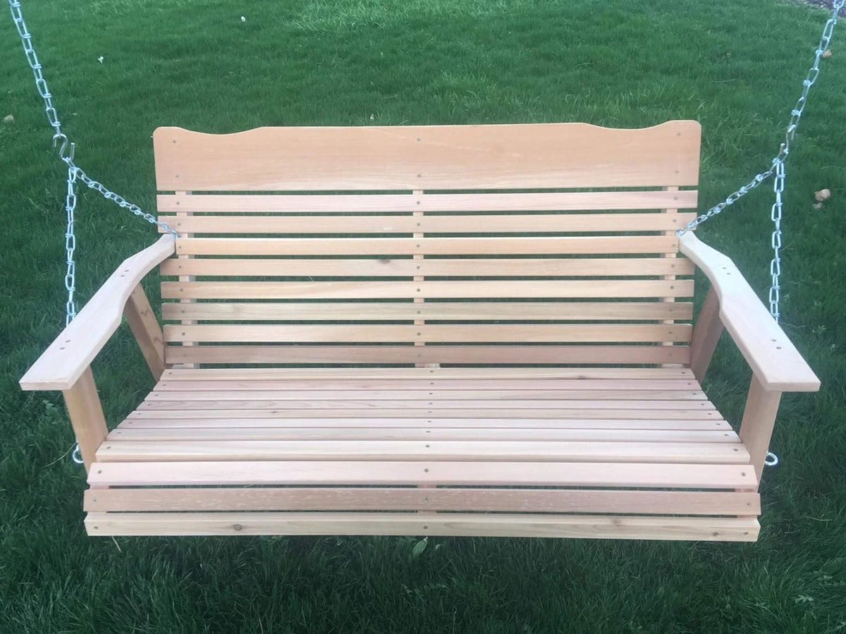4 Foot Natural Cedar Porch Swing With Chain B756