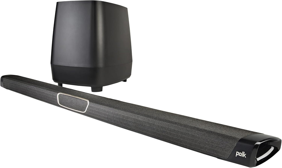 Black Home Theater Surround Sound Bar with Wireless Subwoofer and Two Speakers J3461