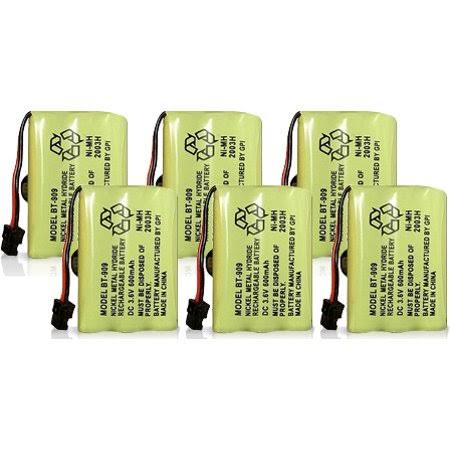 6 Pack Replacement Cordless Phone Battery (600mAh, NiMH, 3.6V) A732