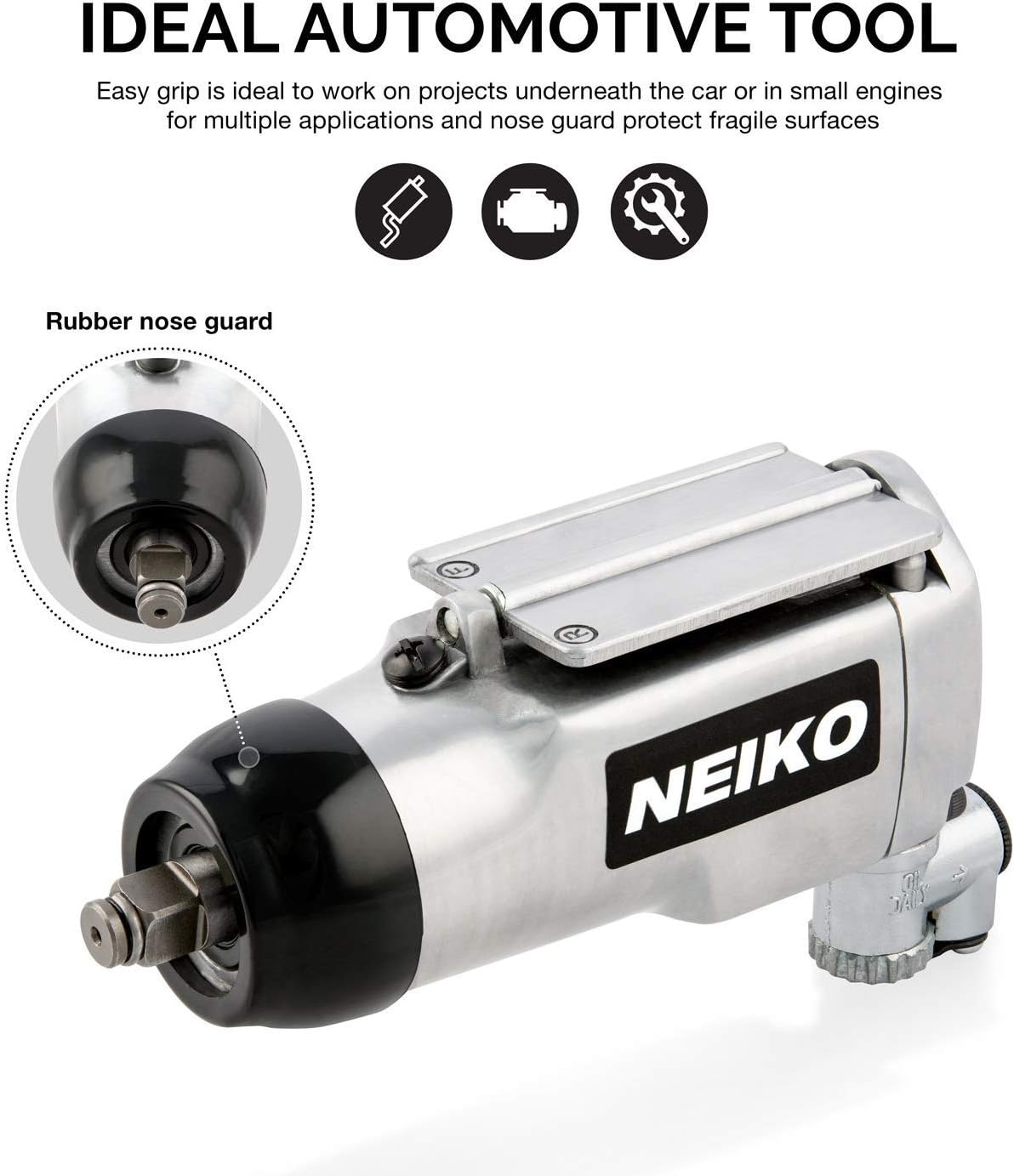 3/8" Drive Butterfly Impact Wrench, 75 Foot/Pound Torque, 10,000 RPM, Pneumatic Tool, Pack of 2 H272992