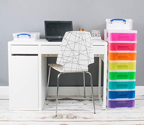 Clear Plastic Storage Tower with Rainbow Drawers V175