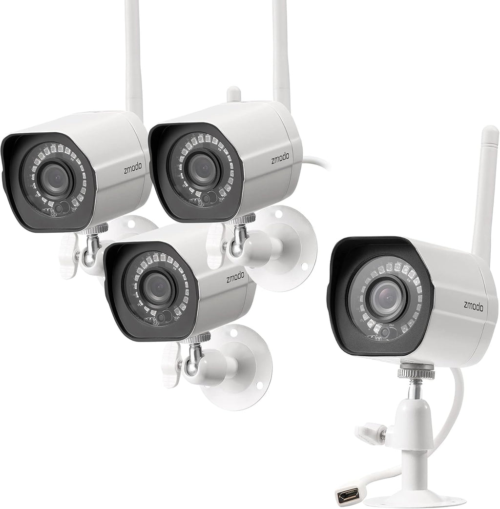 1080p Full HD Wifi Outdoor Security Cameras with Night Vision, IP 66 Weatherproof, 4 Pack T487816