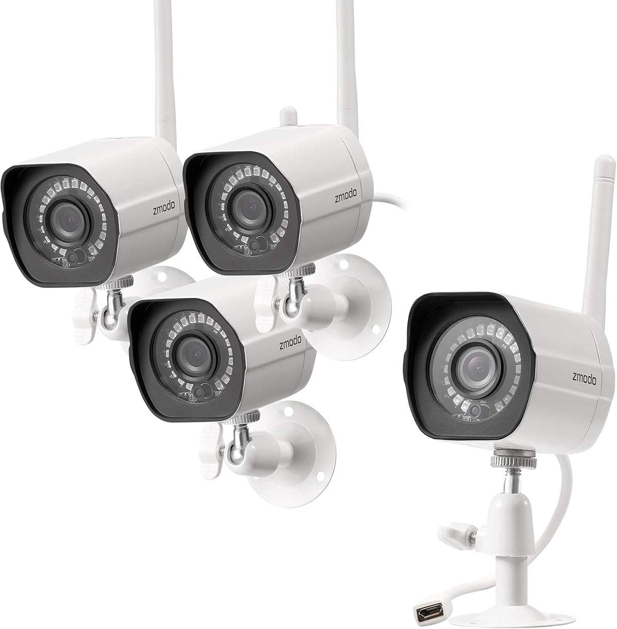 1080p Full HD Wifi Outdoor Security Cameras with Night Vision, IP 66 Weatherproof, 4 Pack T487816