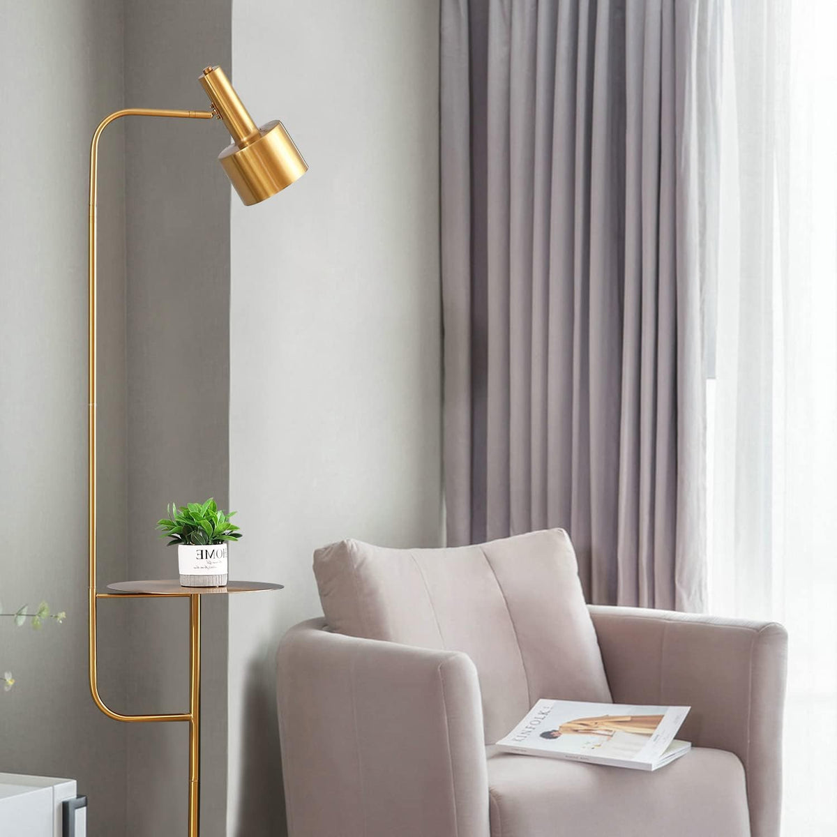 Floor Lamp with Tray and Foot Switch H115739