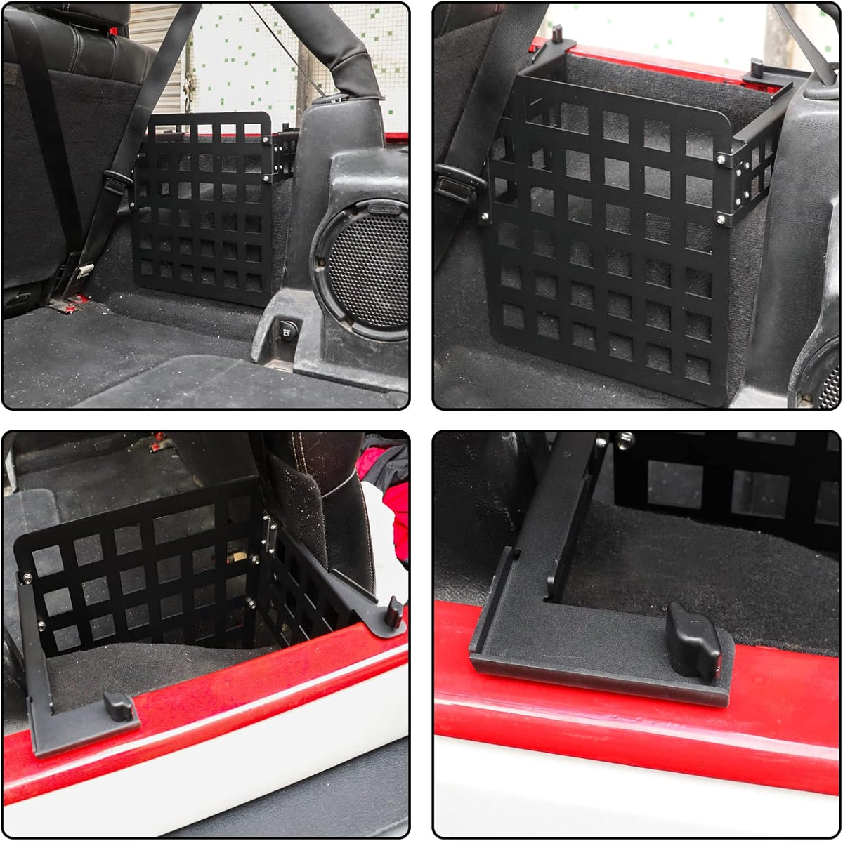 Rear Cargo Storage Rack Shelf Metal Trunk Organizer for Jeep Wrangler JK Unlimited 4-Door 2007-2018 Right Side U2099