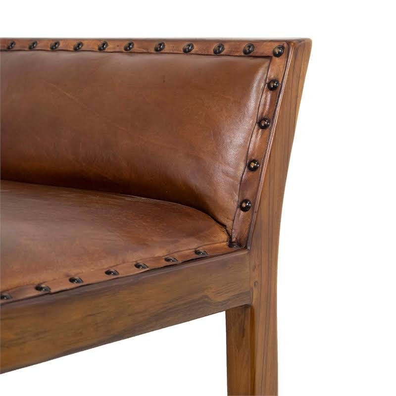 Cognac Tan Leather Counter Stool V983
