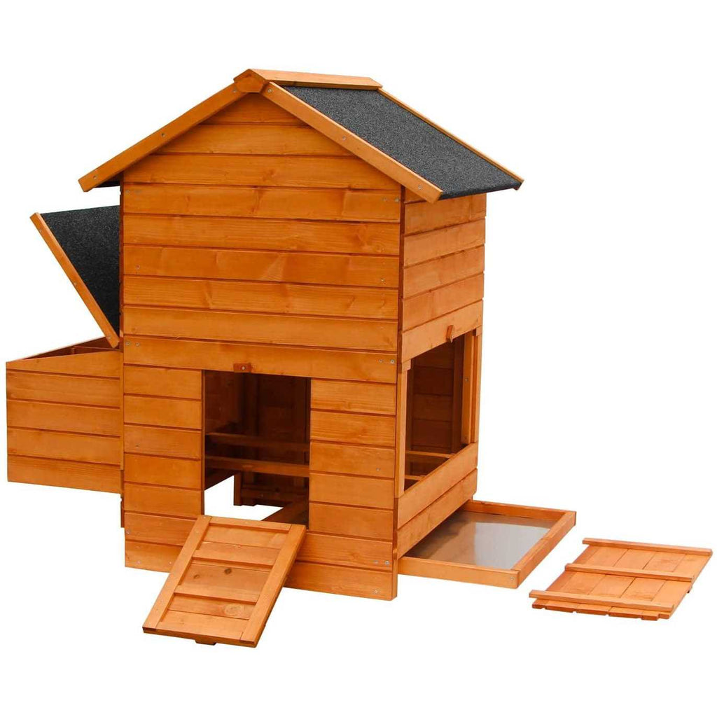 Wooden Chicken Coop with Nesting Box and Removable Tray F2288