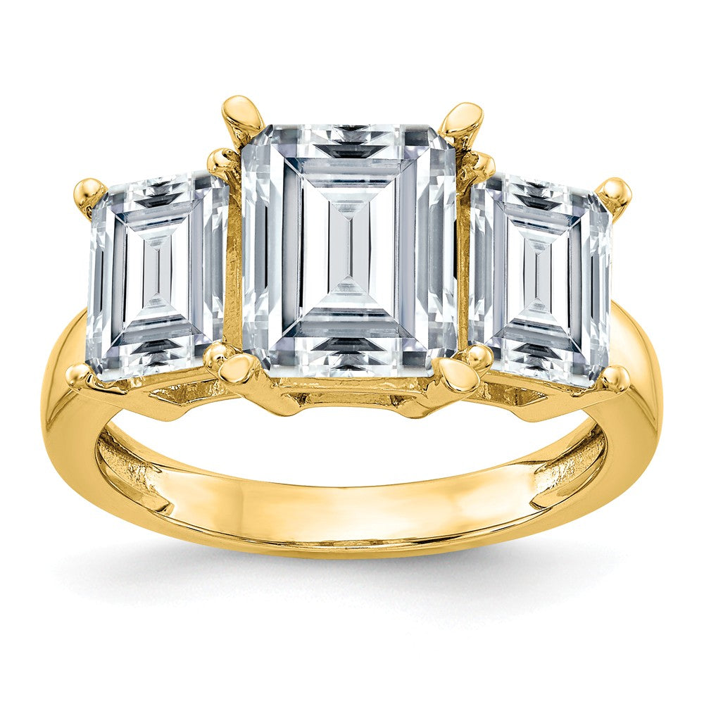 14K Yellow Gold Moissanite Octagon Ring T2193