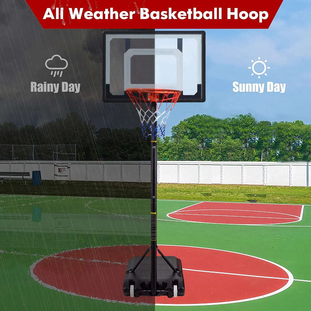 Basketball Hoop with 60''- 84'' Adjustable Height Portable with Stand & Backboard Wheels K92815