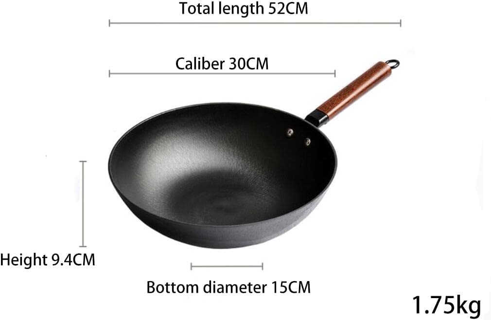 Cast Iron Wok with Glass Lid 32cm B92727
