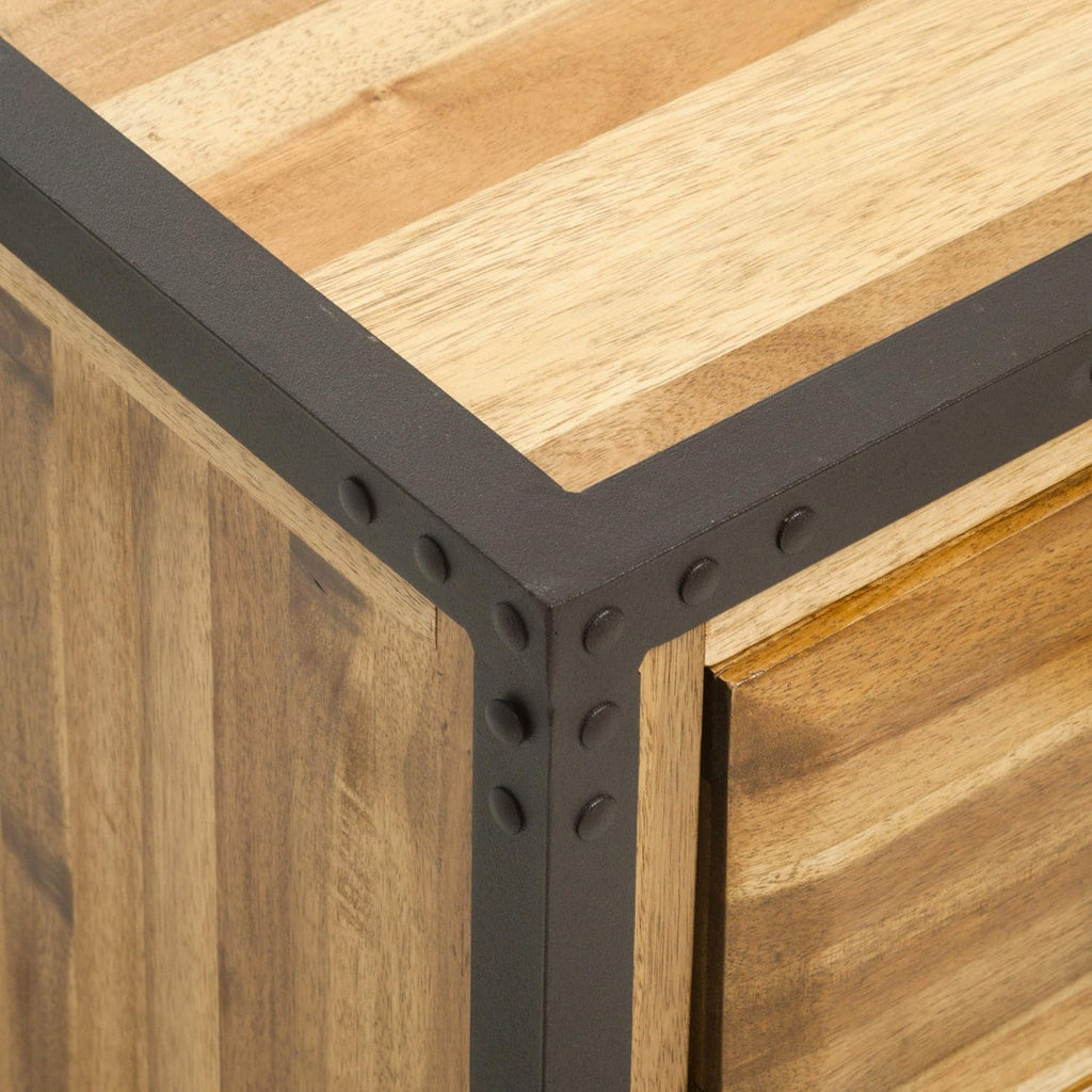Acacia Wood Two Drawer Night Stand A546685
