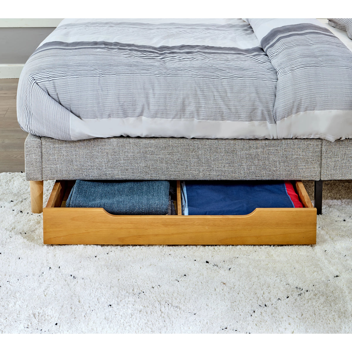 Solid Wood Under Bed Storage Drawer with 4-Wheels B322