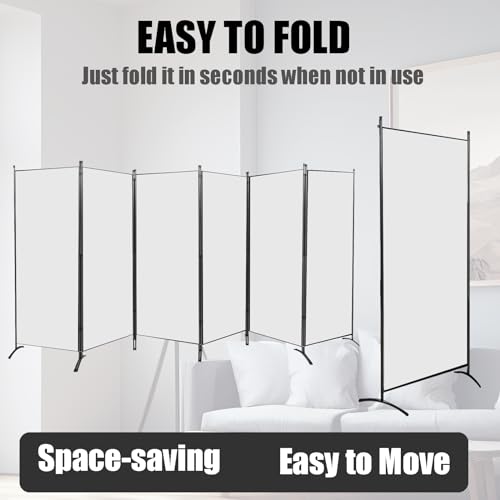 Black 6 Panel 6 ft Folding Room Divider F88435