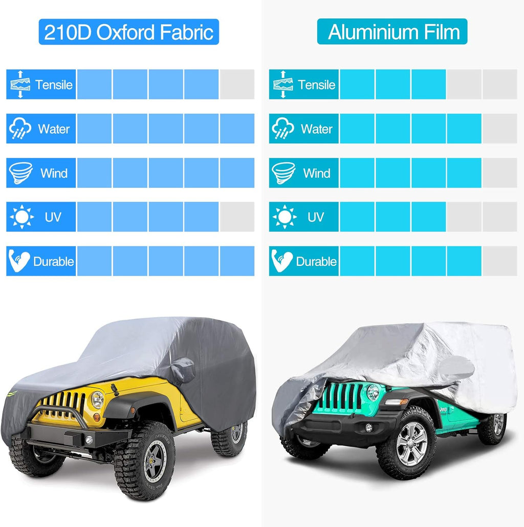 Waterproof 2 Door Car Cover with Windproof Straps C729