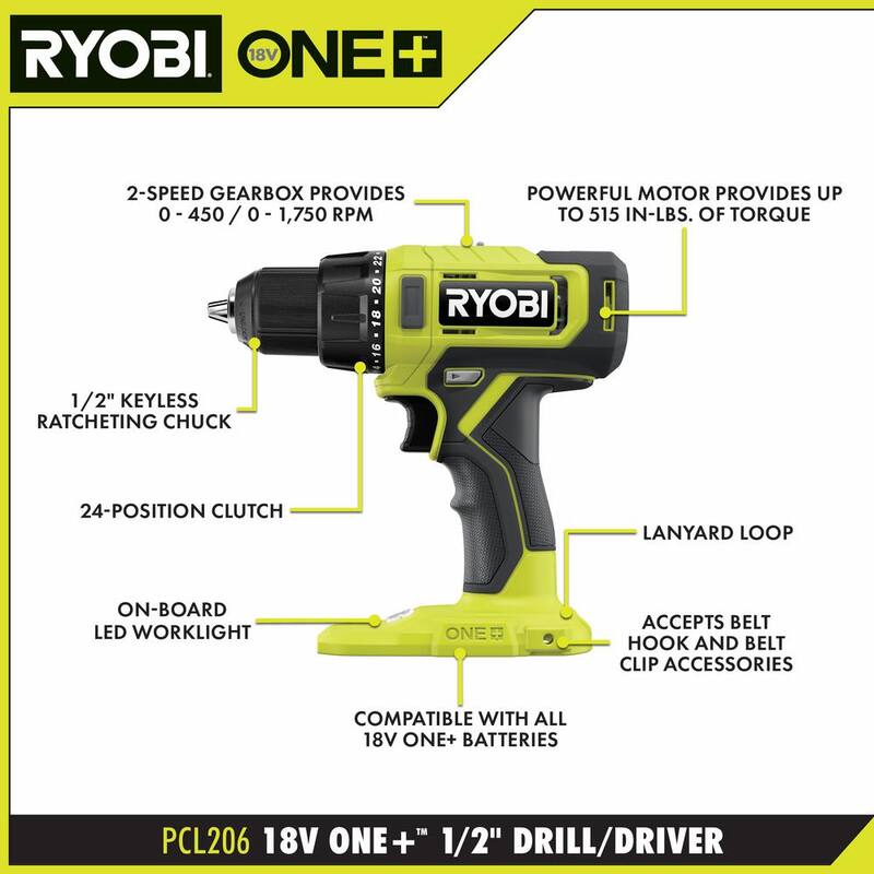 18V Cordless 4-Tool Combo Kit with Batteries, Charger, and 50-Piece Driving Kit E191