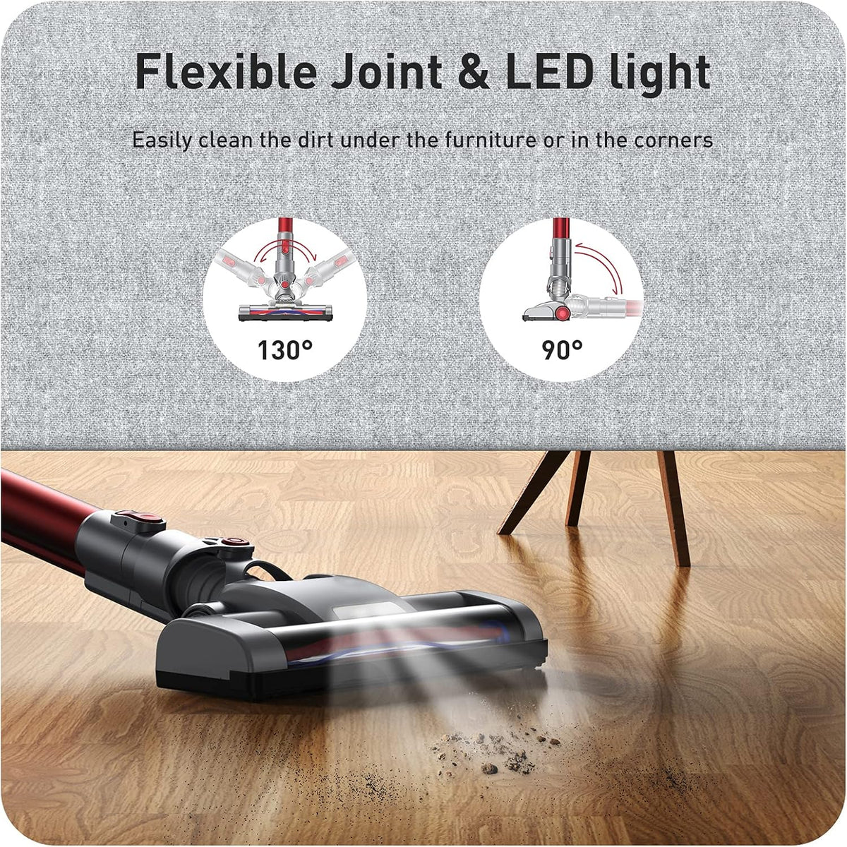 Wine Red Cordless Stick Vacuum Cleaner with Docking Station A632