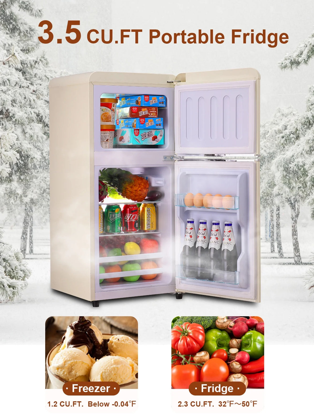 3.5 Cu.ft Mini Fridge with Freezer L210516