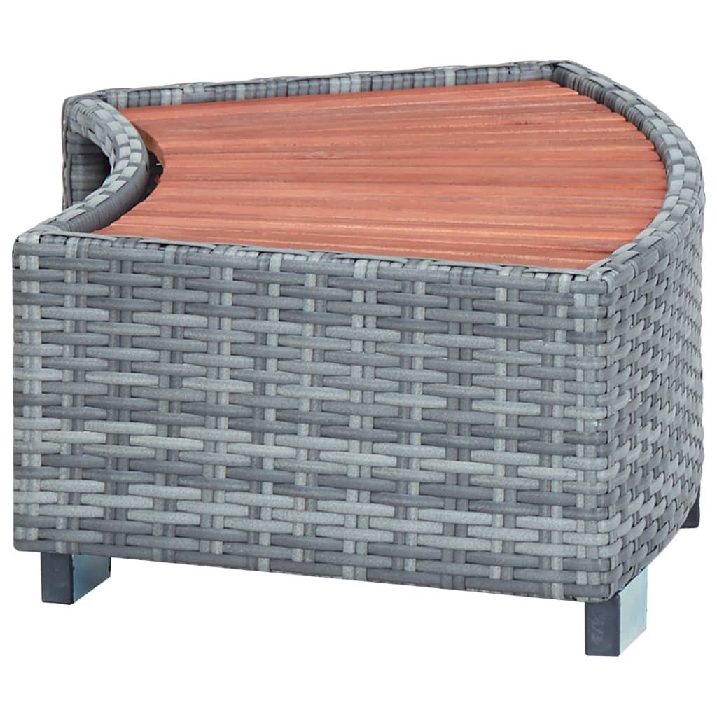 Gray Poly Rattan Spa Step L520646