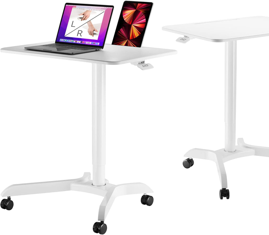 48 Ambidextrous Standing Desk Adjustable Height Rolling Desk with Brake Casters X506180