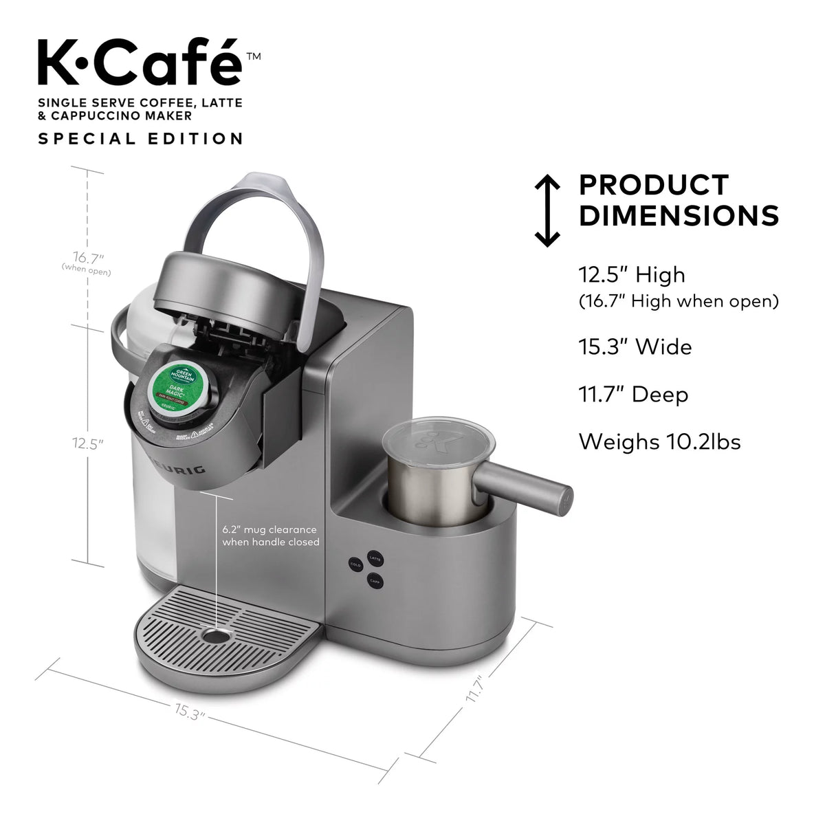 Single Serve K-Cup Pod Coffee, Latte and Cappuccino Maker J102