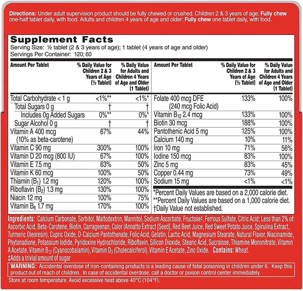 Flintstones Chewable Tablets Complete 60 Ea O336